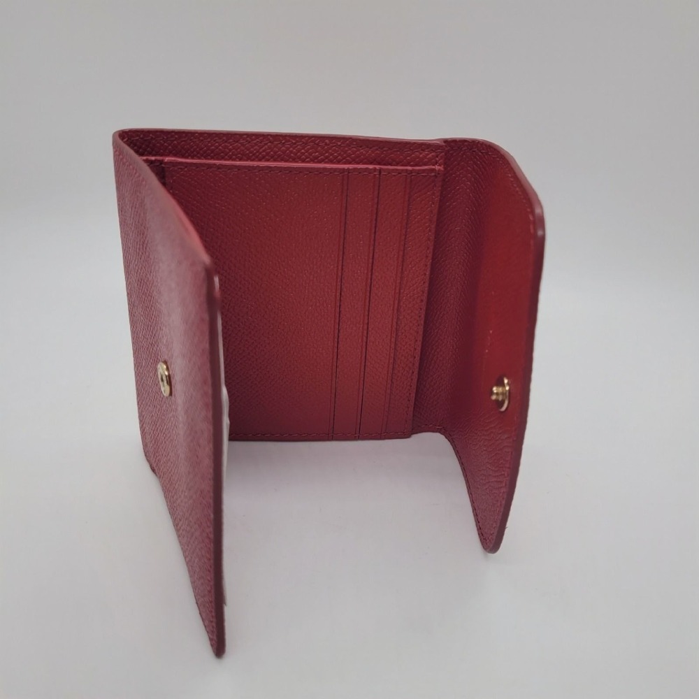Coach Small Trifold Wallet True Red Crossgrain Leather F87588 - Picture 3 of 8
